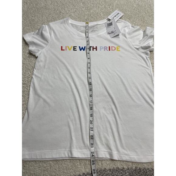 NWT For the Republic Live W Gay Pride Womens Medium Modal Cotton T shirt White - Picture 3 of 3